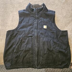 Carhartt Washed Duck Sherpa Lined Vest - Black